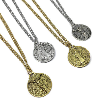 Jesus x St Benedict Coin Necklace