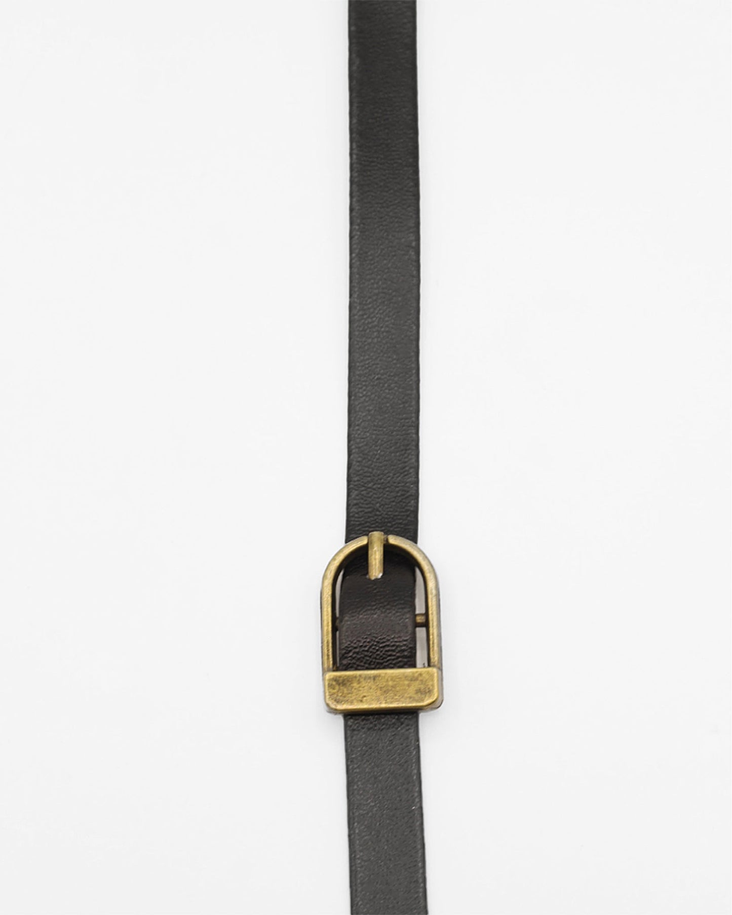 Faux Leather Buckle Choker In Black