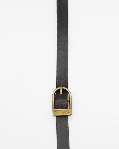 Faux Leather Buckle Choker In Black