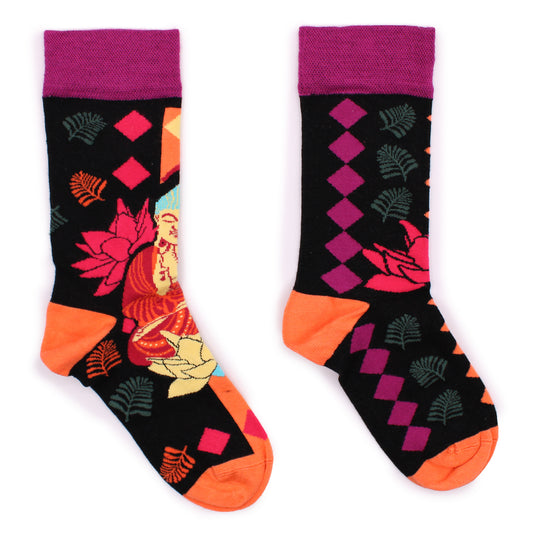 Hop Hare Bamboo Socks M/L - Pink Buddha & Lotus