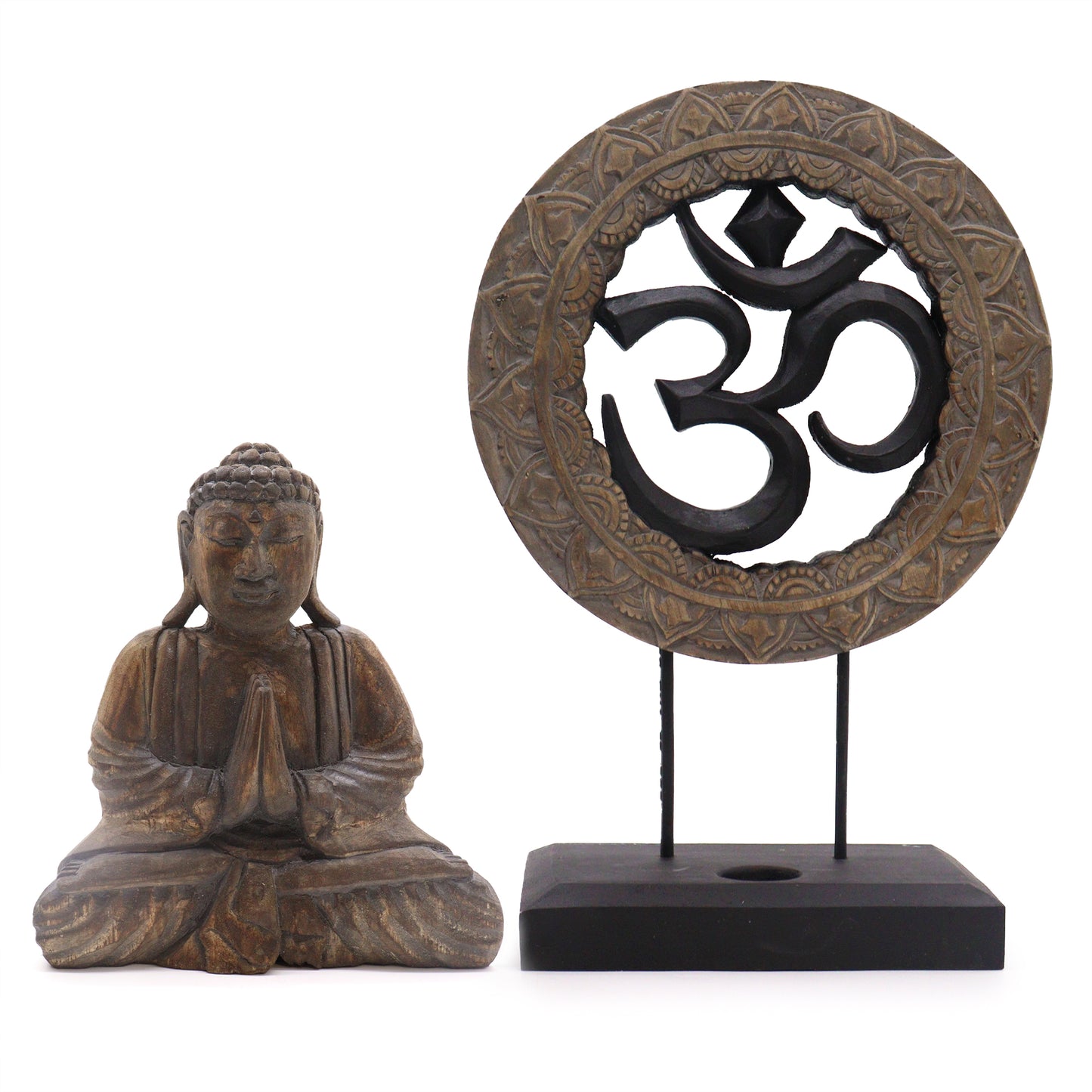 Buddha Feng Shui Set - Om - Grey & Black