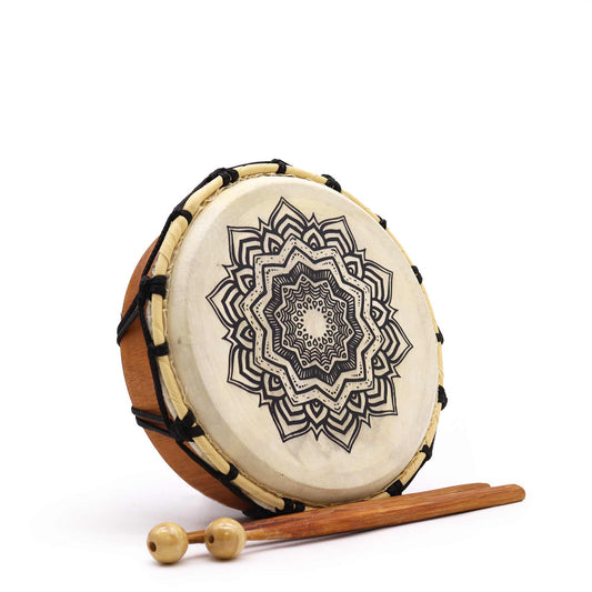 Mandala Shamanic Drum with Sticks - 20cm