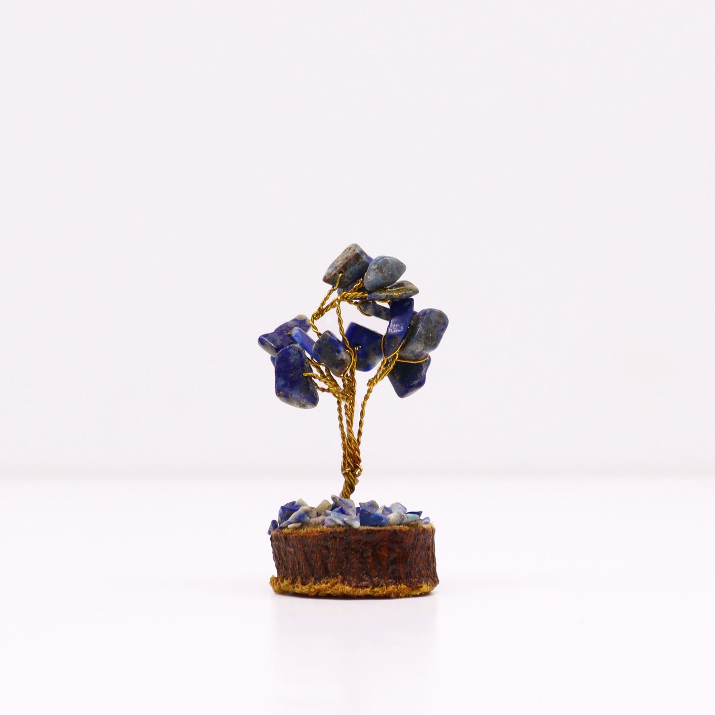 Mini Gemstone Tree On Wood Base - Sodalite (15 stones)