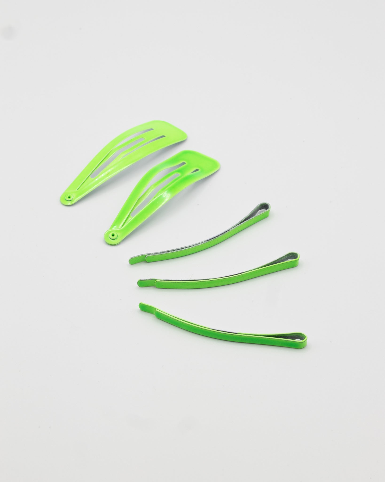 Green Pack of 5 Hair Snap Clips - Bad Handwriting