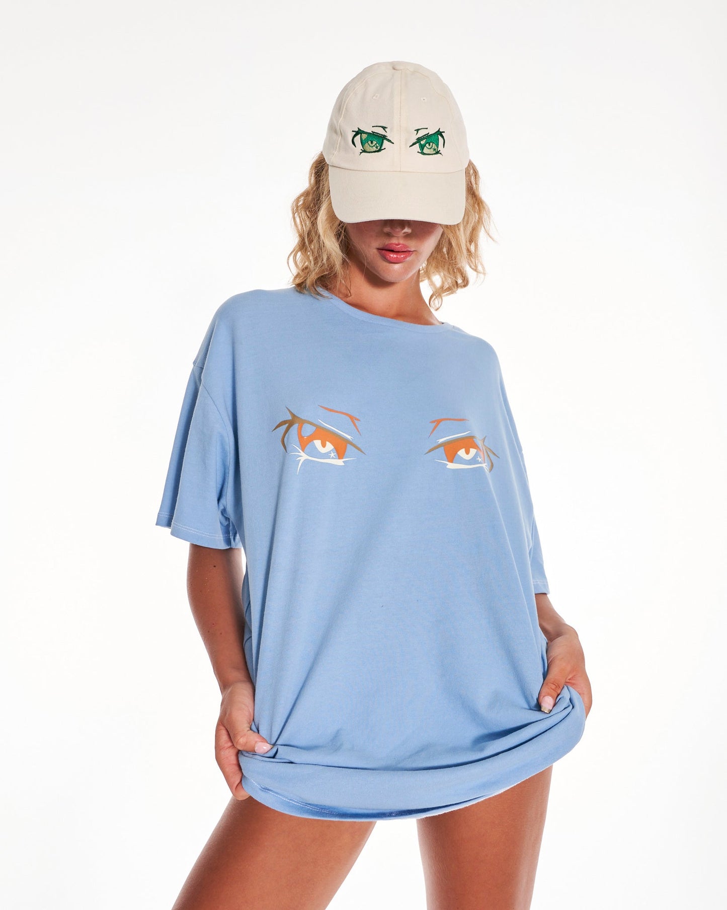 Shinigami Oversized T Shirt With Graphic In Blue