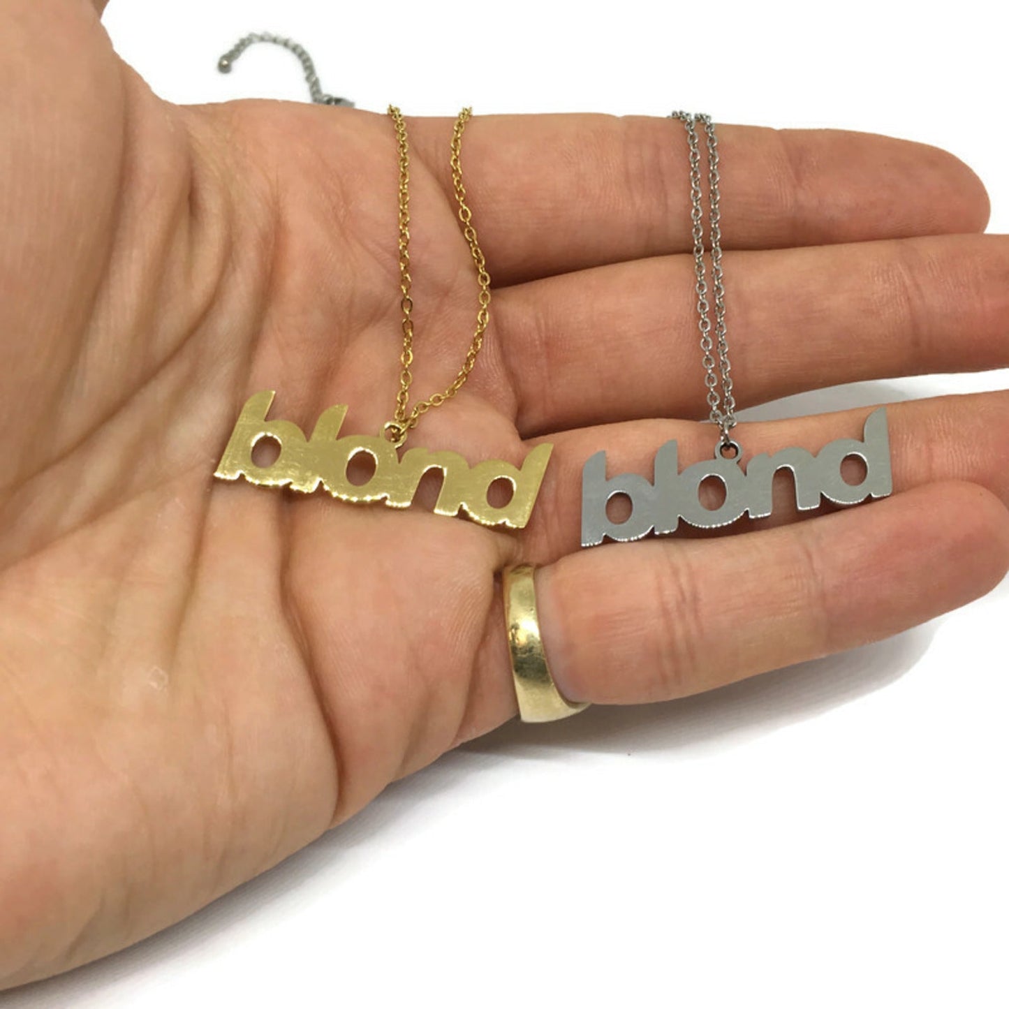 Blond Stainless Steel Necklace