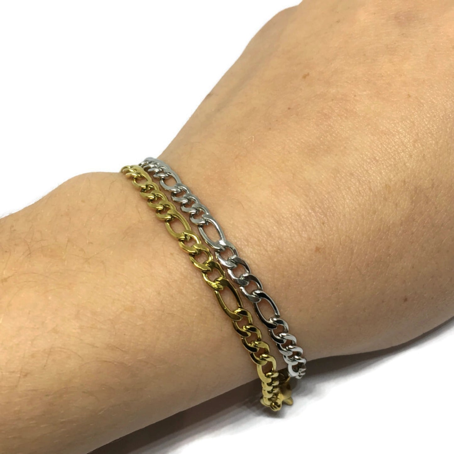 Figaro Chain Link Bracelet