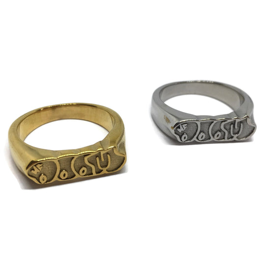 MF DOOM Steel Graffiti Ring