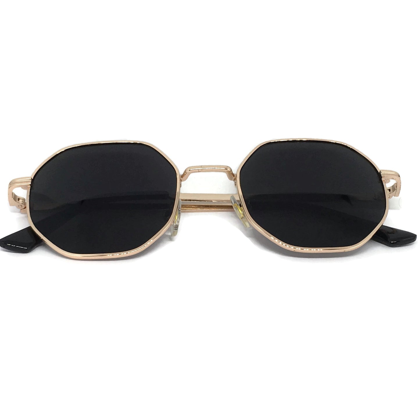 Hexagon Black & Gold Sunglasses