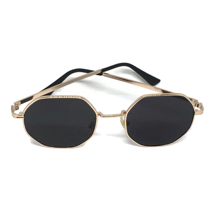 Hexagon Black & Gold Sunglasses