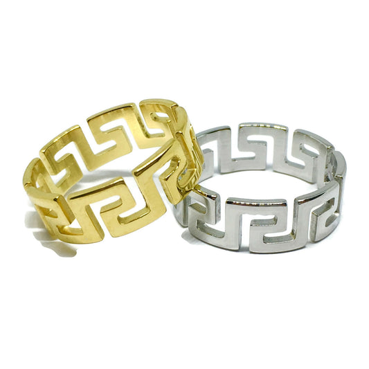 Aztec Pattern Cut-Out Ring