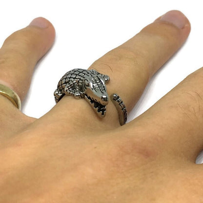 Crocodile Adjustable Band Ring