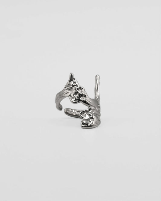 Soul Reaver Asymmetric Adjustable Ring In Silver