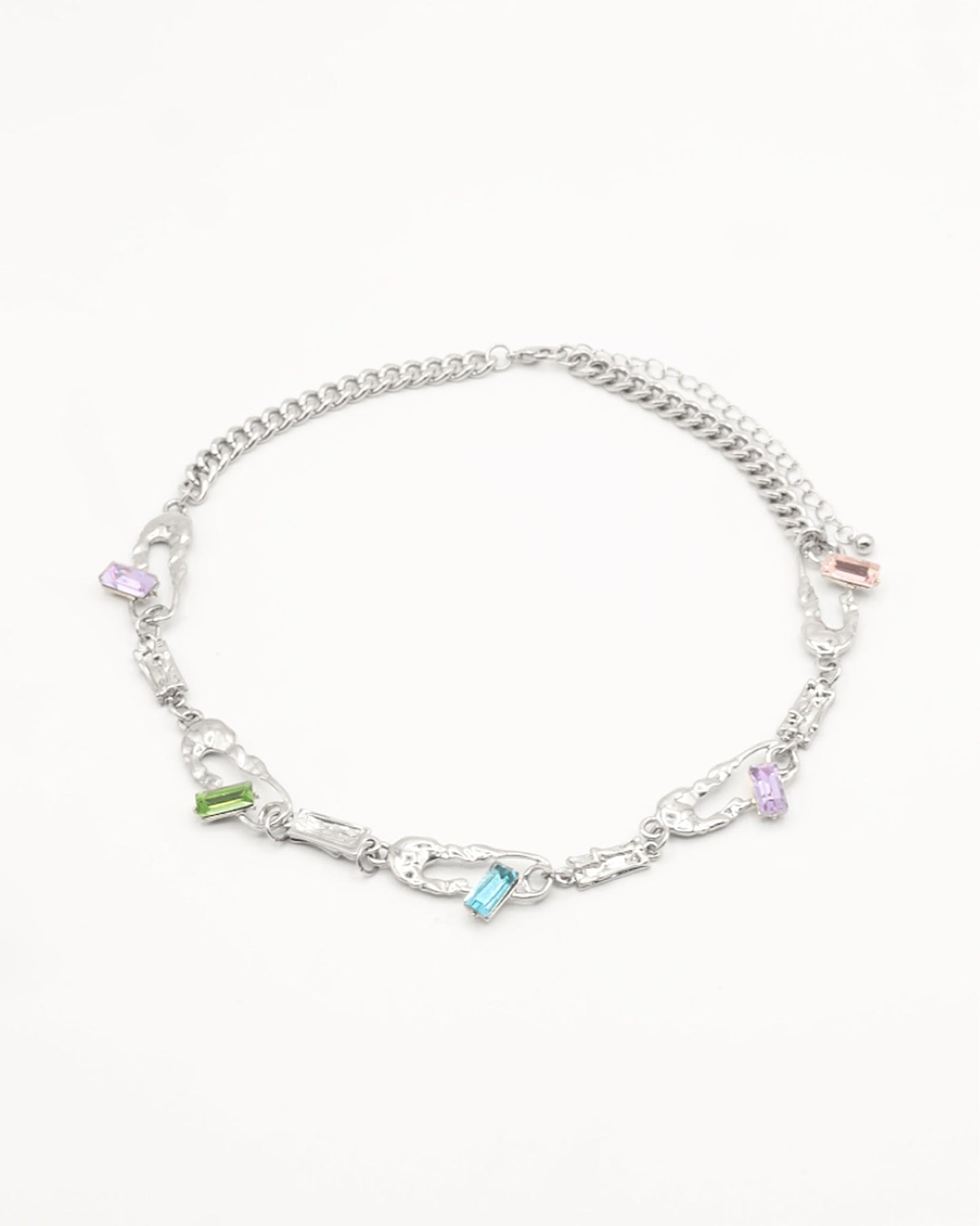 Till Death Gemstone Choker Necklace In Silver