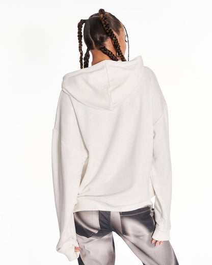 Cyber Armour Hoodie With Graphic In White