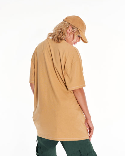 Star Gazer Oversized Raglan T Shirt With Graphic In Beige