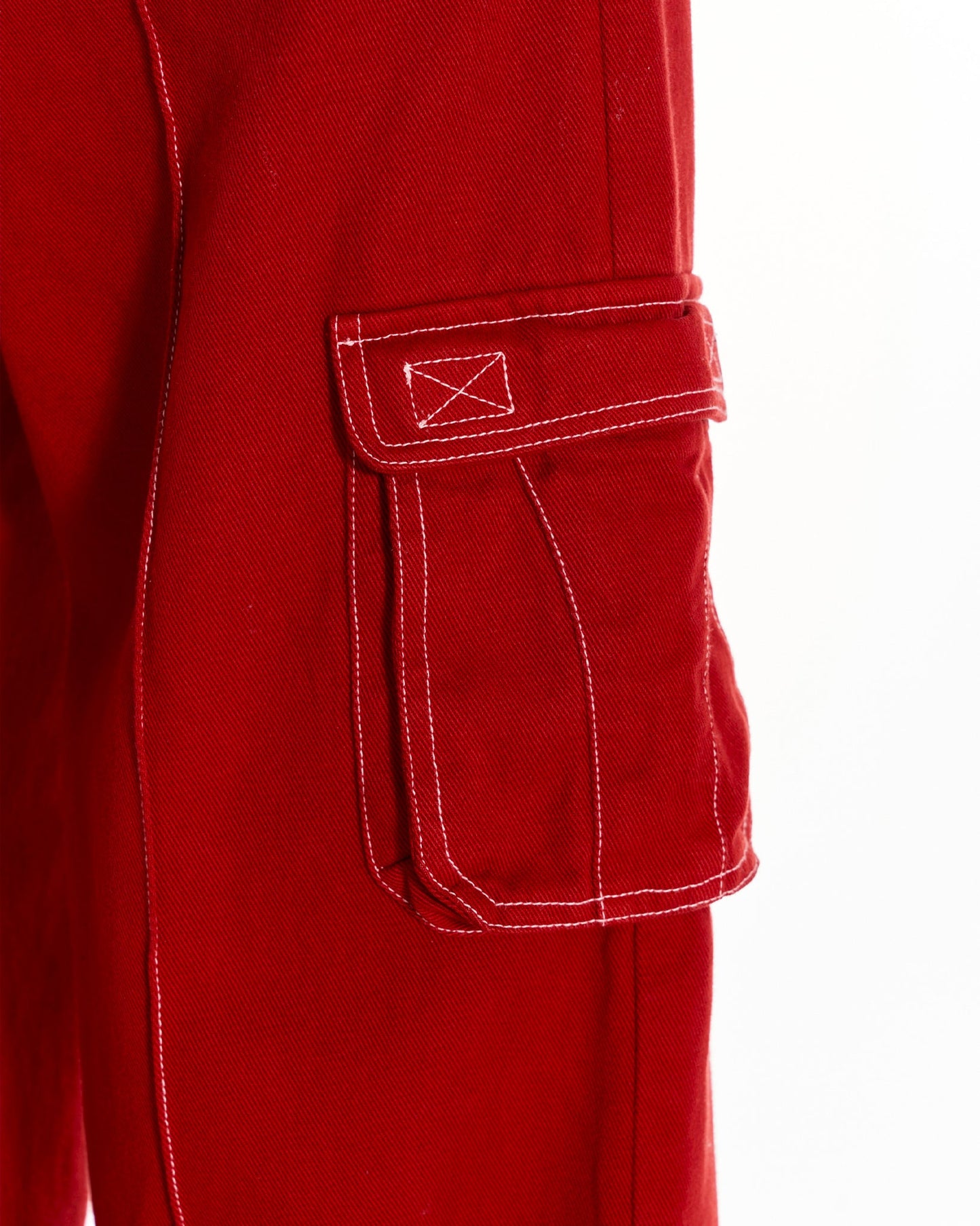 Inframundo Low Rise Cargo Trousers In Red