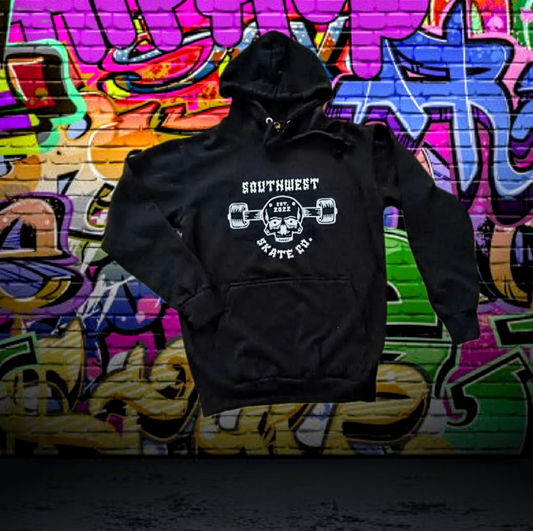 Black southwest skate co truck head hoodie