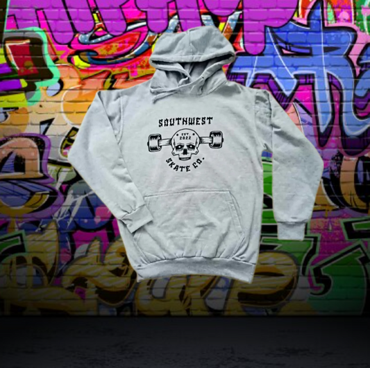 Grey southwest Skate co truck head hoodie