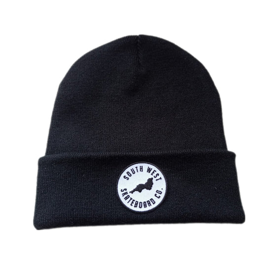 Black circle logo beanie