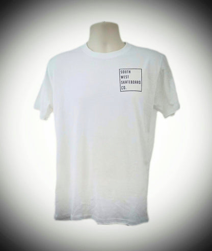 South West Skateboard Co. T-Shirt - White/Black Square Logo