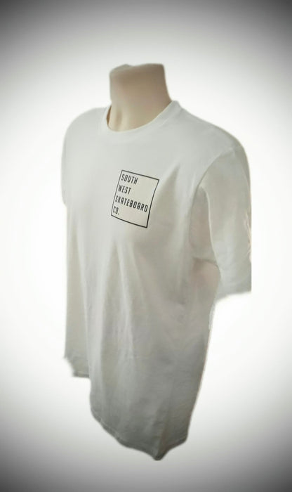 South West Skateboard Co. T-Shirt - White/Black Square Logo