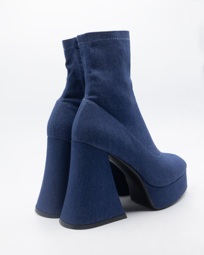 denim platform boots