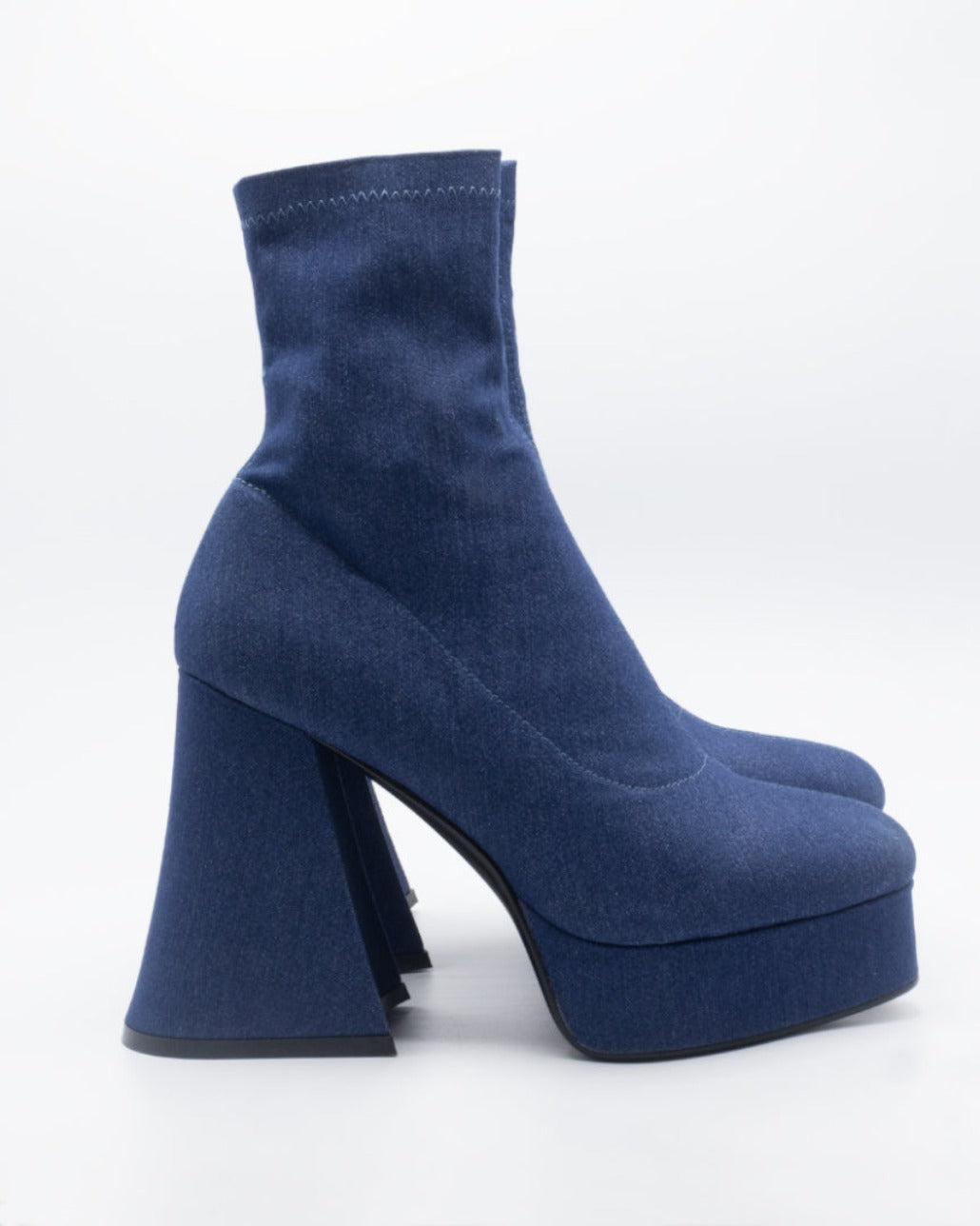 denim platform boots