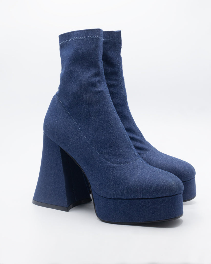 denim platform boots