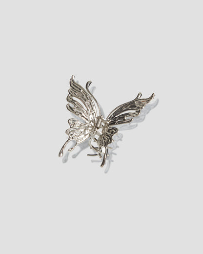 Villain Butterfly Hair Clip In Silver