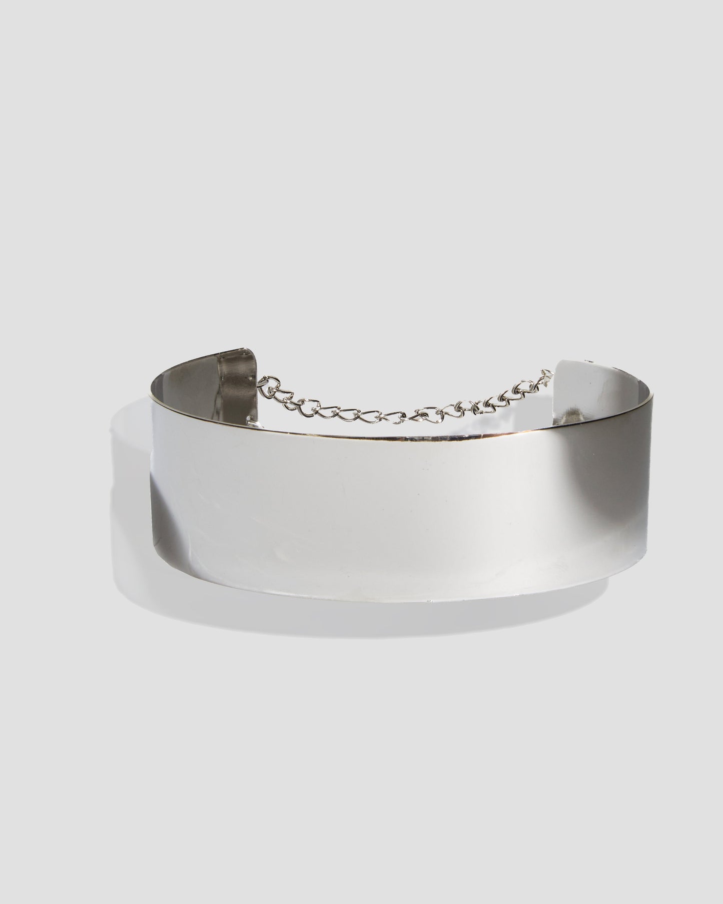 Subdued Neck Collar Choker with Chain Detail In Silver