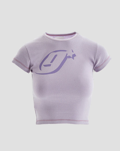 Cloud 9 Crop Baby T-Shirt with Graphic in Purple