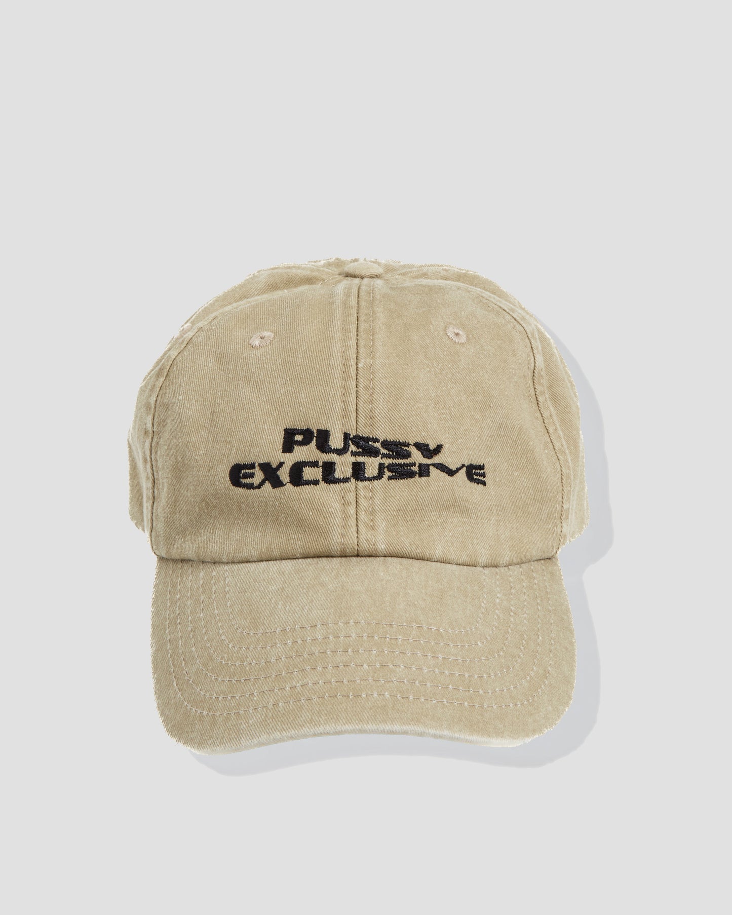 Exclusive Slogan Print Cap in Beige