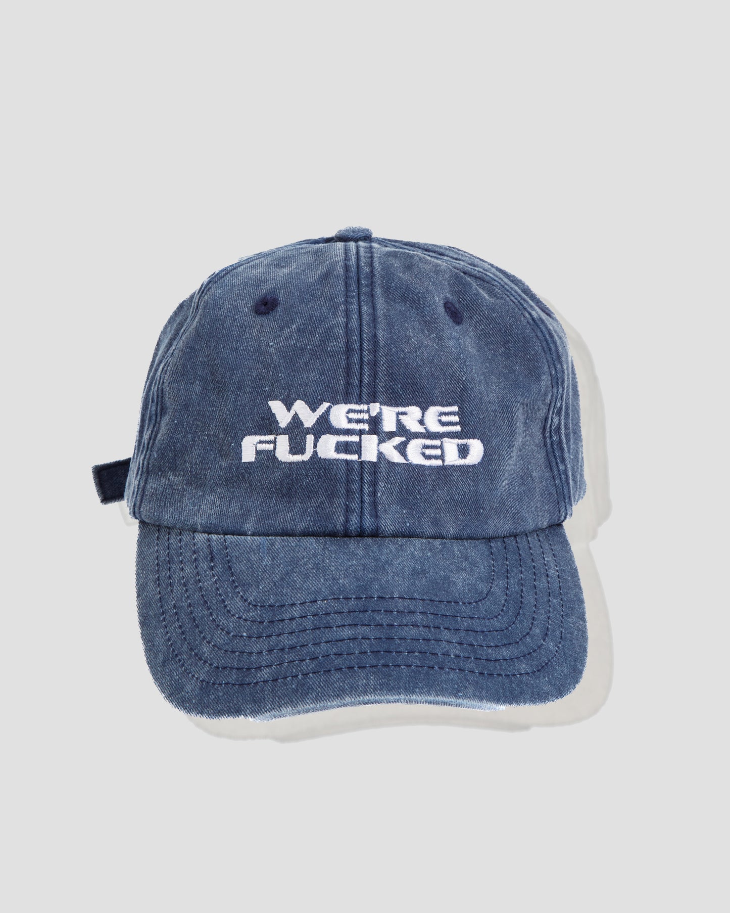 Effy Distressed Logo Cap in Vintage Denim