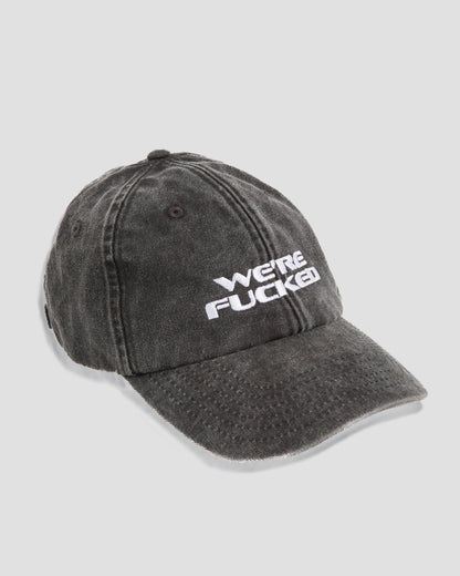 Effy Distressed Logo Cap in Dark Grey