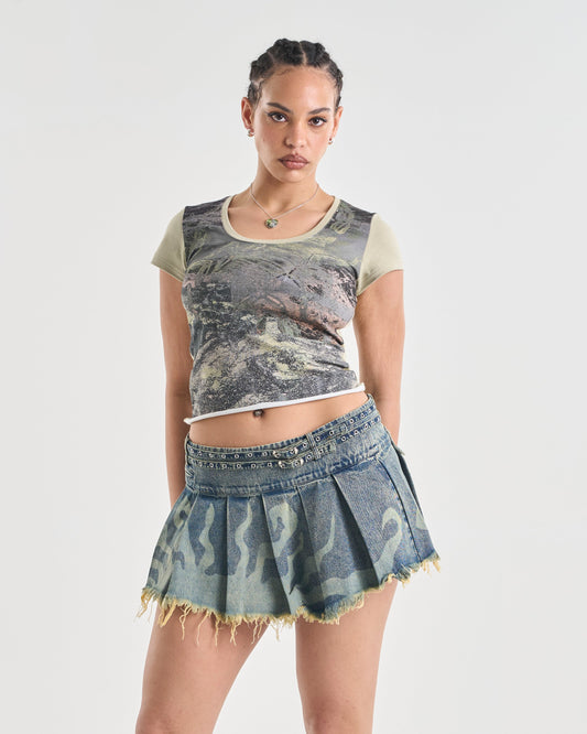 Earth Matter Baby Tee & Sunburst Mini Skirt