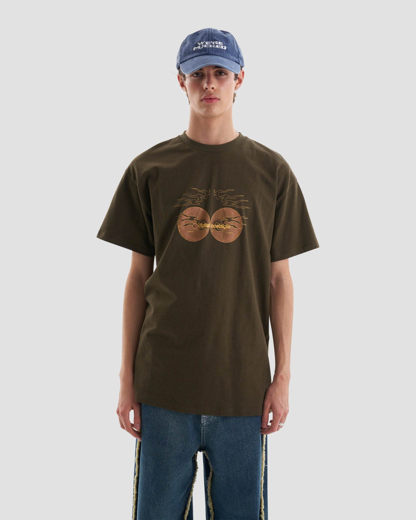 Nostalgia Graphic Oversized T-Shirt in Brown