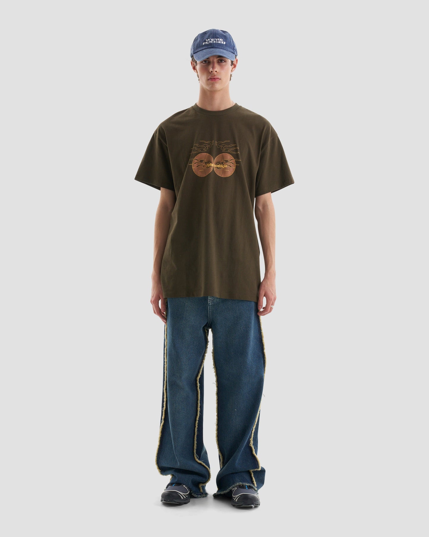 Nostalgia Graphic Oversized T-Shirt in Brown