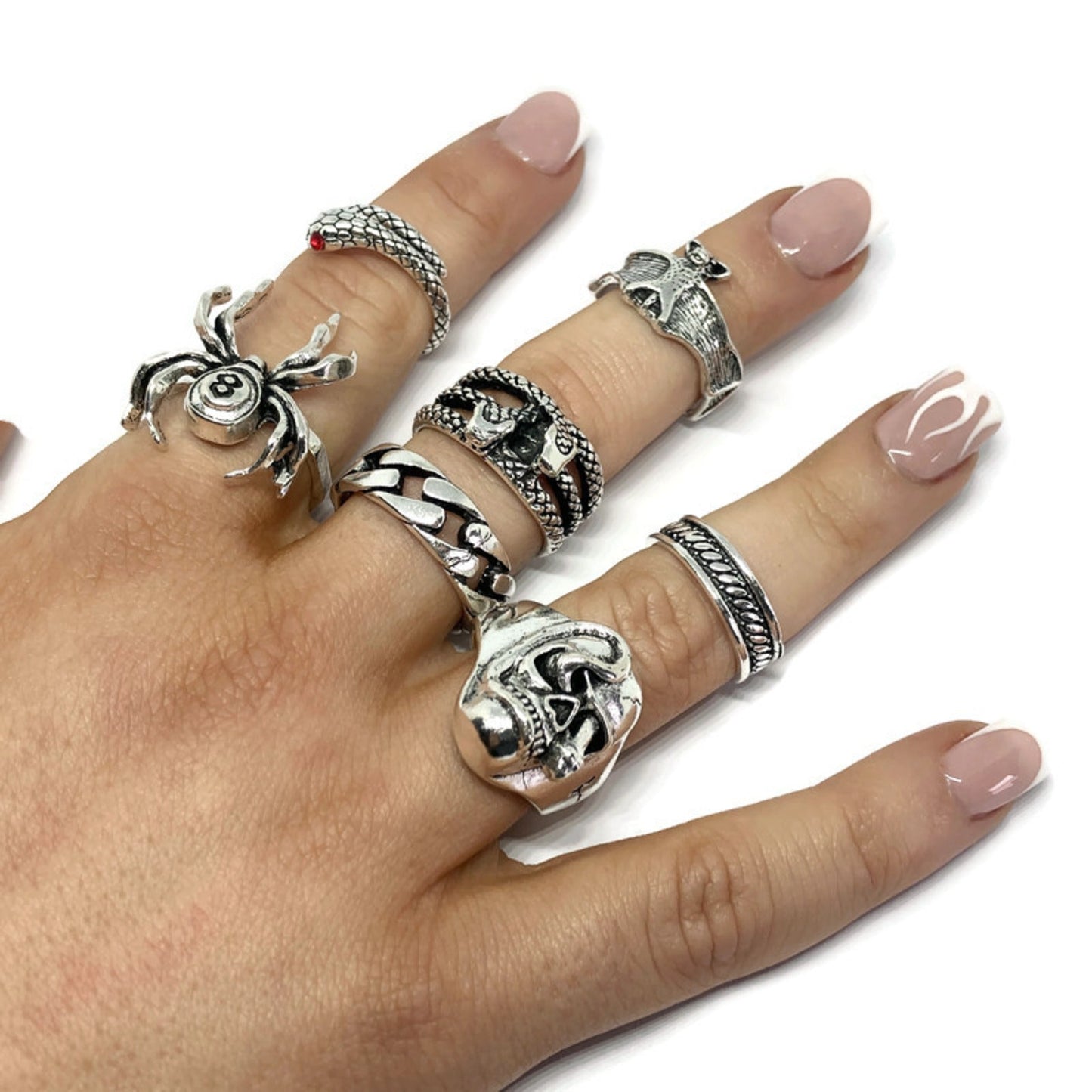 7 Piece Spider Ring Set