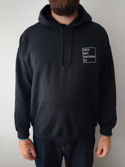 South West Skateboard Co. Pullover Hoody - black box logo.