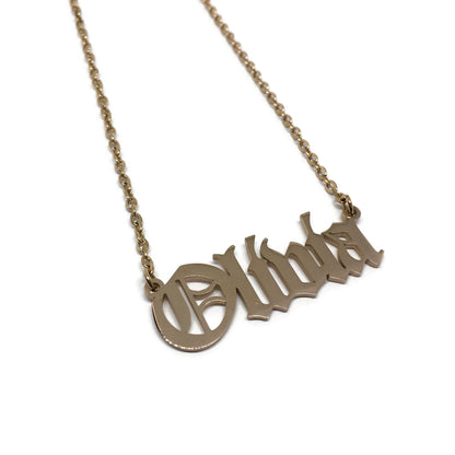 Custom Old English Name Necklace