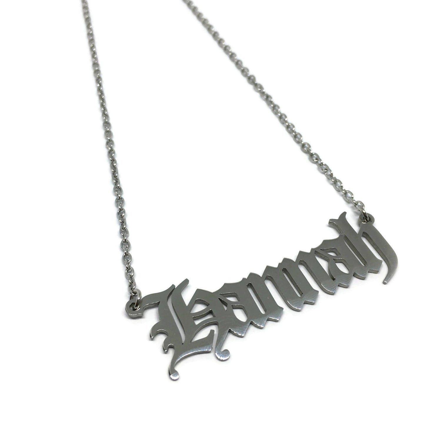 Custom Old English Name Necklace