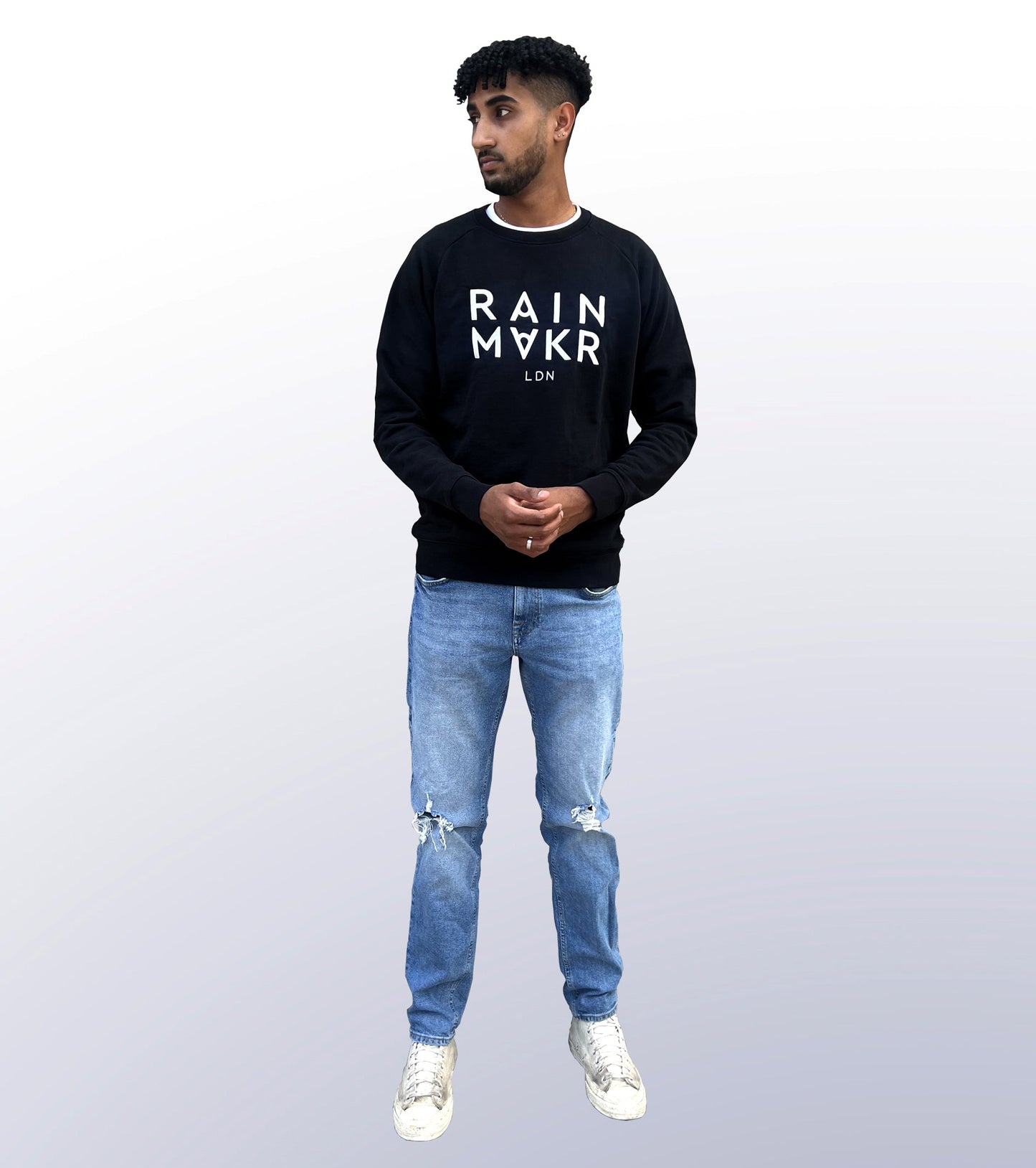 RAINMAKR LDN - FRONT PRINT - BLACK JUMPER