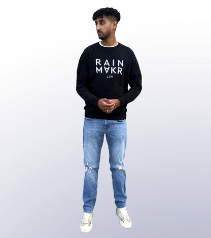 RAINMAKR LDN - FRONT PRINT - BLACK JUMPER