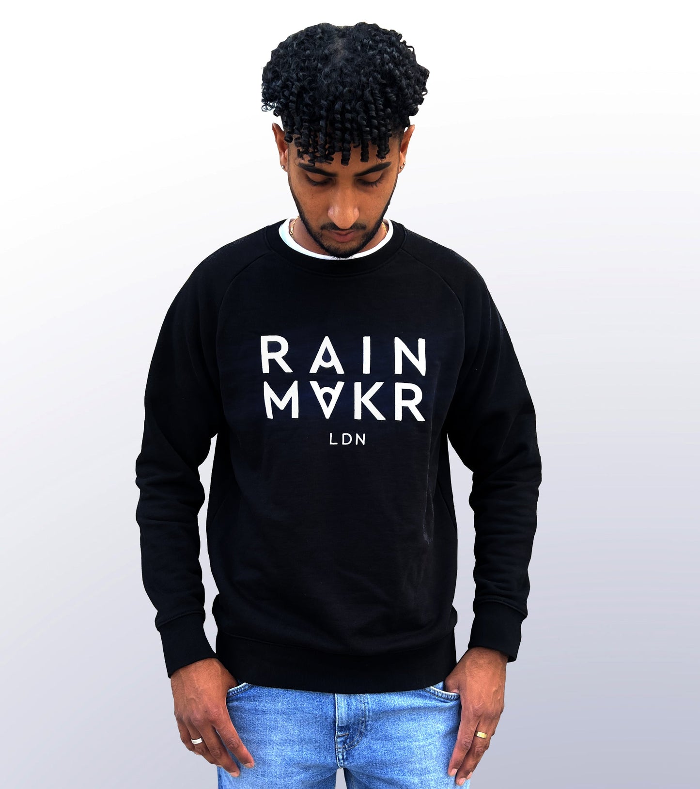 RAINMAKR LDN - FRONT PRINT - BLACK JUMPER