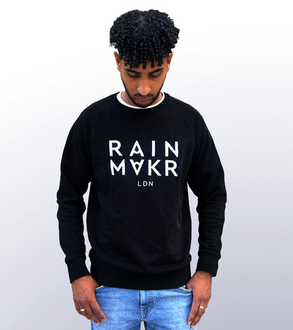 RAINMAKR LDN - FRONT PRINT - BLACK JUMPER
