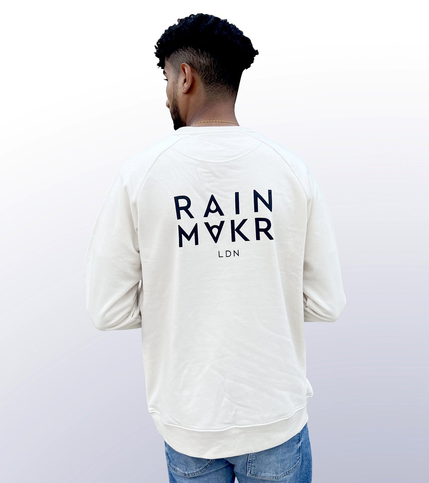 RAINMAKR LDN - BACK PRINT - NATURAL RAW JUMPER