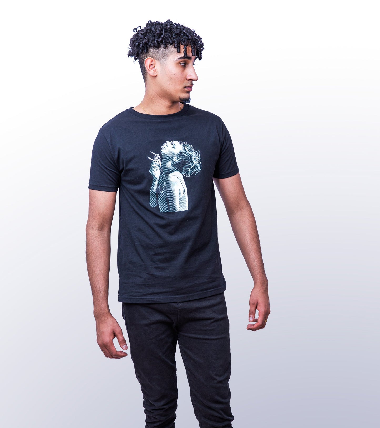 PUFF PUFF CLASS - FRONT PRINT - BLACK T-SHIRT