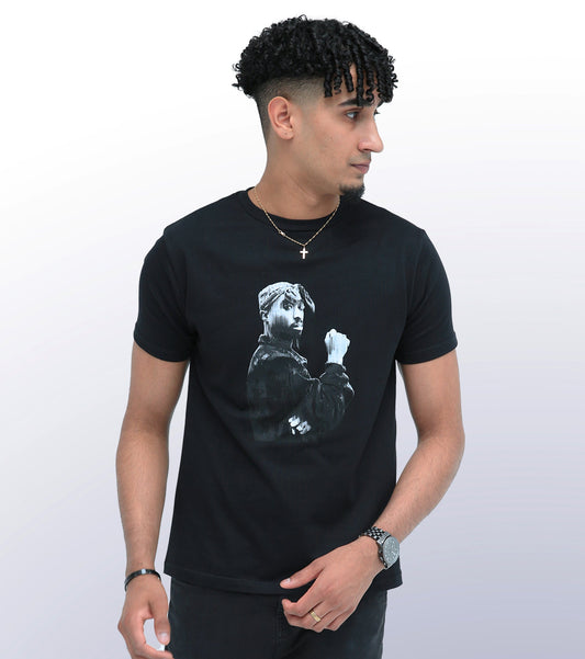 ICON THREE - FRONT PRINT - BLACK T-SHIRT