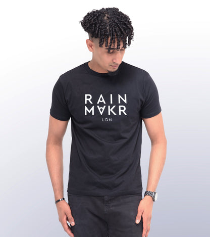 RAINMAKR LDN - FRONT PRINT - BLACK T-SHIRT